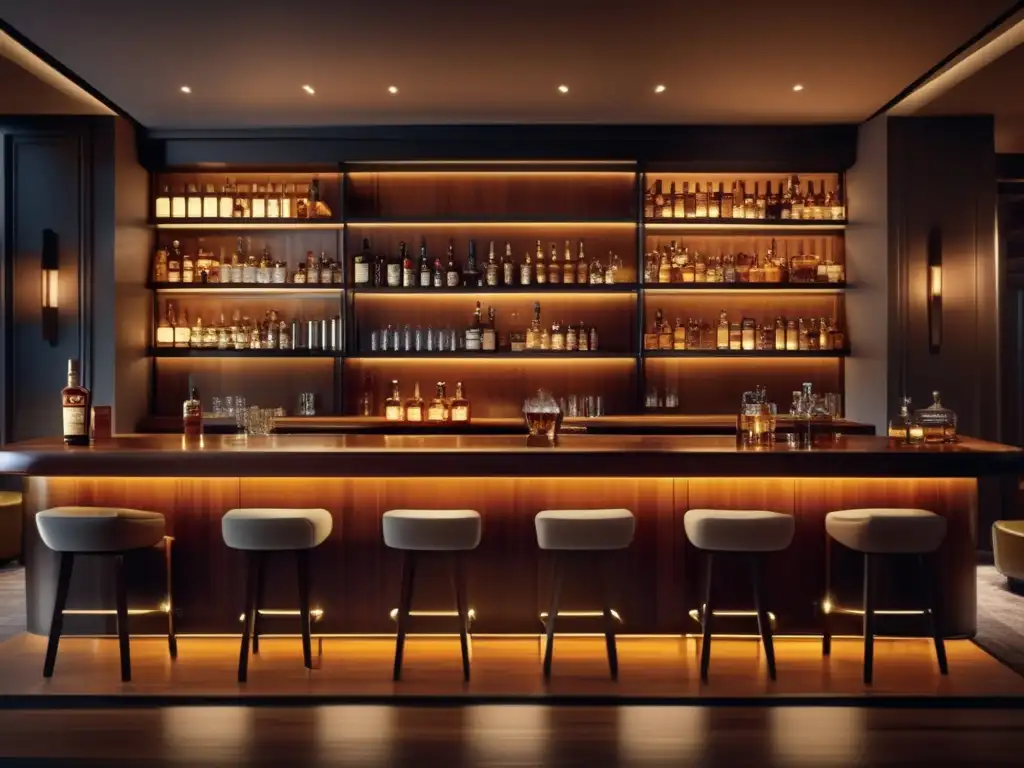 Barra de whisky elegante y moderna Invertir en whisky: consejos expertos en una barra de whiskey de lujo