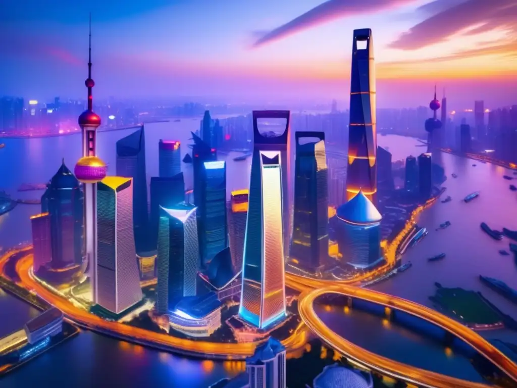 Skyline impresionante de Shanghai: economía y oportunidad Inversión en Yuan: Oportunidades en Shanghai, China